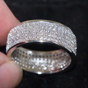 Brand New Women's Zirconia Micro Pave Infinity Ring/Band